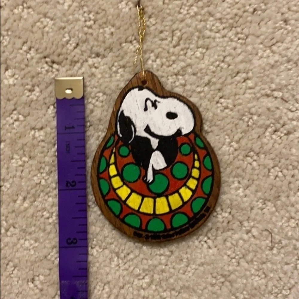 Vintage Wooden Snoopy Christmas Ornament